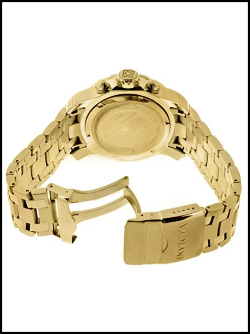 Invicta Pro Diver Chronograph Watch Gold Tone Stainless Steel 200M Diving